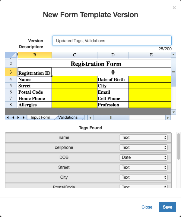 Form details